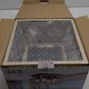 Q&S Farmhouse Ceiling Light Oak Semi Flush Mount Vintage 4-Light Square Rustic Island Light Fixtures for Entryway Hallway Dining Room Living Room Bedroom