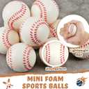 Libima 36 Pcs Baseball Party Favors Mini Baseball Bats and 2" Foam Baseballs Set, 8 Inch Unfinished Wood Small Bats for Painting DIY Sports Theme Birthday Party Supplies Classroom Event Decorations