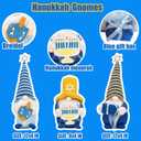 DraMosary Hanukkah Gnome Decor, 3PCS Handmade Chanukah Gnomes Plush with Chanukah Menorah and Jewish Gifts for Hanukkah Decorations Party Supplies