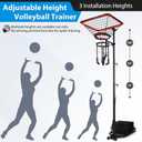 AugFir Volleyball Setter & Spike Trainer, Adjustable Height 93"-126" Volleyball Trainer, Solo Practice Tool for Indoor & Outdoor Use Spiking & Drills, with 88LBS Sandbag Base