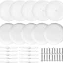 10 Set CP3540 Ceiling Cover Plate Kits - 5.38 Inch Paintable Blank Round Cover for Electrical Boxes, Includes 10 Pcs CP3540 Plates, 10 Pcs Mounting Brackets and 20P Screws