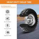 4.10/3.50-4 Tire and Dolly Wheel Flat Free - Solid Rubber Hand Truck Wheels 5/8" Axle - Gorilla Cart Tires Replacement for Garden, Wagon, Yard and Wheelbarrow (10 Inch 4 Pack)