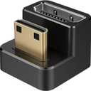 AGVEE 2 Pack (Short Side Inward) 180 Degree Angled Mini HDMI Male to HDMI Female Adapter, U-Shaped 4K@60HZ Converter Coupler Connector Extender for Portable Display Monitor Accessories, Black