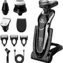 BestMal 5 in 1 Electric Shaver Razor for Men, Wet/Dry Waterproof Rechargeable With Nose Trimmer, Sideburns Hair Trimmer and Face Cleaning Brush