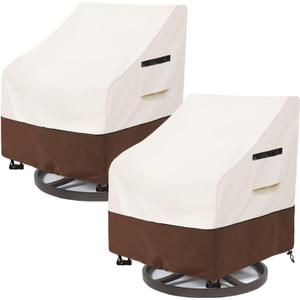 Patio Chair Covers Waterproof Patio Furniture Covers, 40W x 40D x 38H Inches Swivel Outdoor Chair Cover 2 Pack -Beige