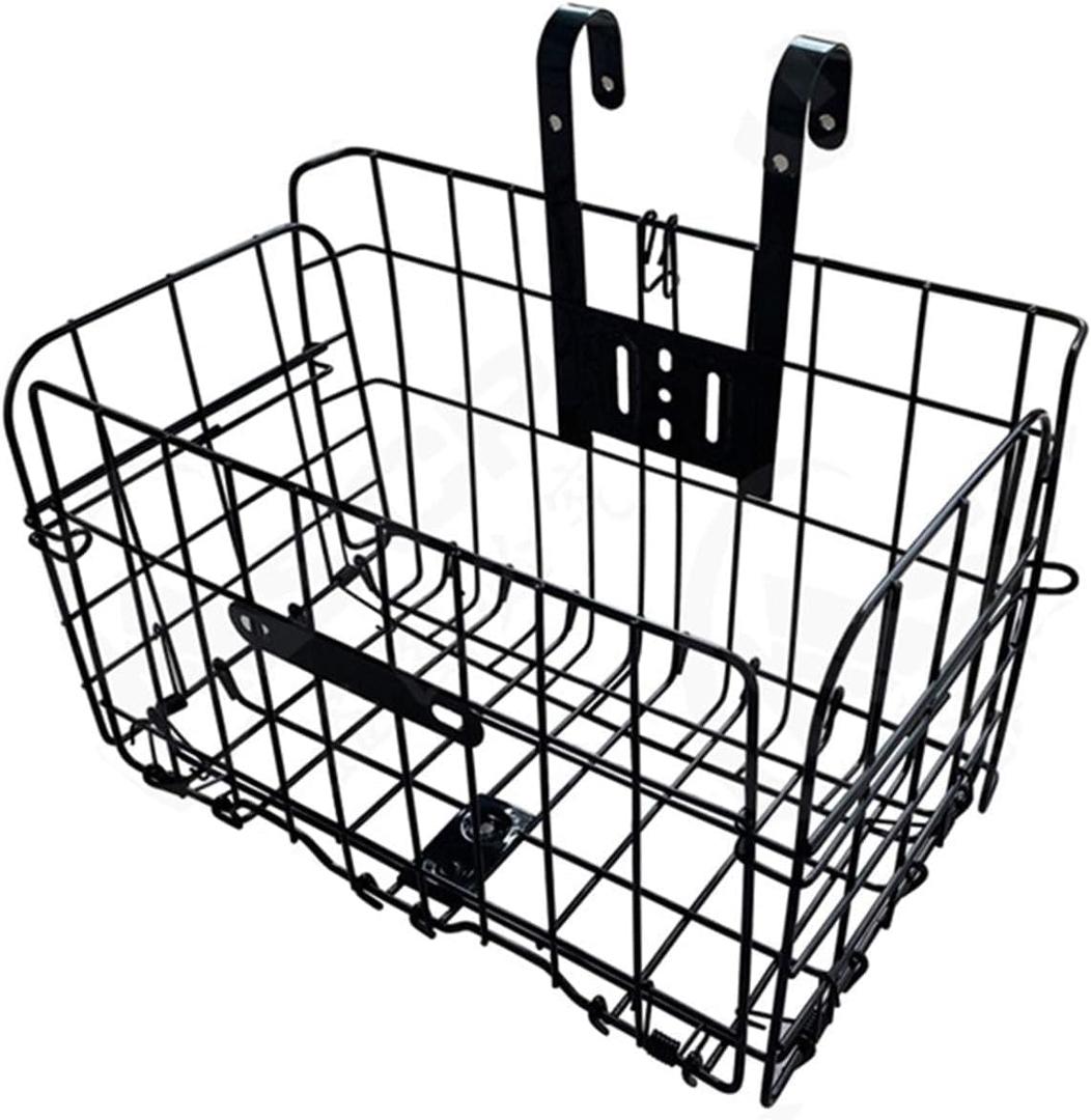 Folding Bike Front Basket Bicycle Wire Basket with Handles Easy Installation on Front Handlebar