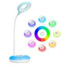 mafiti LED Desk Lamp Cordless Rechargeable Battery Operated Table Light Adjustable Gooseneck Dimmable Touch Control Color Changing RGB Eye-Caring Base Night Light for Kids with USB Charging Cable