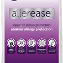 Set of 4 Standard/Queen AllerEase Pillow Protectors - Temperature Balancing, Allergist Recommended - Premium Breathable, Zippered Protectors (White)
