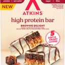 Atkins High Protein Bar, Brownie Delight, 4 Bars, 2.12 oz (60 g) Each, BBD: 10/14/2026