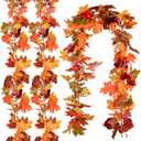 DearHouse 6 Pack Fall Garland Maple Leaf Clearance, 5.9Ft/Piece Hanging Vine Artificial Autumn Garland Thanksgiving Decor for Home Wedding Fireplace Party Christmas (Multicolor)