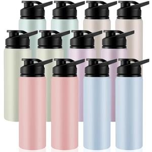 Domensi Aluminum Water Bottle Bulk Reusable Water Bottle, Lightweight Easy Carry Leakproof with Snap Lid Travel Bottles, for Gym Outdoor Sports Cycling Camping Fishing