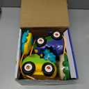 Kidz do 2 Pack Dinosaur Toys Remote Control Cars for Toddlers Ages 2 3 4 5, Christmas Birthday Gifts for 2-5 Year Old Boys, Dinosaur RC Car Toys with Music and Lights (Green Blue)