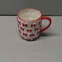 Vesici Christmas Mugs Red Ceramic Cute Bow Coffee Mug with Handle 14 oz Festive Drinkware for Coffee, Tea, Hot and Cold Beverages Xmas Stocking Stuffer Gift Ideas for Women