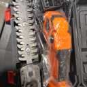 Hedge Trimmer Cordless with Battery, 2-in-1 Electric 21V Handheld Grass Shear Cutter with 2 Pack Rechargeable Battery, Mini Bush Trimmer Kit for Garden Yard Lawn Pruning, Orange