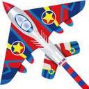 HONBO 58" Fighter Plane - Kite for Kids & Adults, Easy to Fly, Beach Trip Beginner Kite with Reel and 200ft String