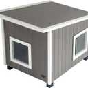 New Age Pet ECOFLEX Outdoor Cat House X-Large Weather Resistant, Raised Floor, Dual Vinyl Flaps, 30% Bigger, 28" W x 20" H