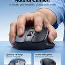 Wireless Mouse for Laptop, 2.4GHz Computer Mouse with USB-A Port &USB-C Adapter, Cordless Office Mice with 6 Buttons & 3 Level DPI for Small to Medium Hands, Work with PC, Desktop, Tablet - M21