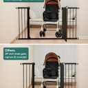 Babelio 36-57" Extra Wide Baby/Dog Gate, Auto Close for The House, Stairs and Doorways, Pressure Mounted for Pet with Large Walk Thru Door, No Need Tools and Drilling, Black