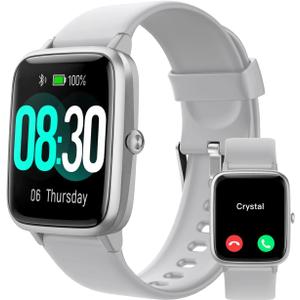 GRV Smart Watch for iOS and Android Phones (Answer/Make Calls), Watches for Men Women IP68 Waterproof Smartwatch Fitness Tracker Watch with Heart Rate/Sleep Monitor Steps Calories Counter (Gray)