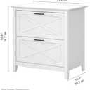 Bush Furniture Key West Lateral File Cabinet, Modern Farmhouse 2 Drawer File Cabinet for Home Office (Pure White Oak)
