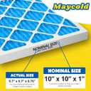 Maycold MERV 8 10x10x1 Furnace Air Filters (6-Pack), Pleated HVAC AC Filters Actual Size 9.70 x 9.70 x 0.75, For Residential or Office Use, Individually Wrapped in Plastic