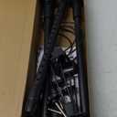 Adjustable Over-The-Door Garland Hanger, Heavy Duty Wreath Hanger for Front Door, No Nails or Screws Damage-Free, Fits Standard Door Frame Depths 34-42 Inch, Black