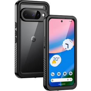 Lanhiem for Pixel 10 Case, IP68 Waterproof Dustproof Shockproof Case with Built-in Screen Protector, Full Body Sealed Protective Cover for Google Pixel 10 6.3 inch (2025) Black