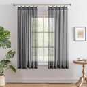 MAIHER Grey Pinch Pleat Sheer Curtains 63 Inch Length with Hooks 2 Panels | Pleated Drapes, Soft Touch, Lightweight, Privacy, Light Filtering, For Bedroom, Adjustable Hooks, 42" W x 63" L