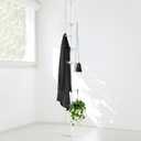 Coat Rack Freestanding, 56 to 125 inch Adjustable Tension Rod Coat Tree with 12 Hooks for Hanging Plant,Coat, Jacket, Hat, Scarf, Suitable for Living Room, Balcony, Kitchen White