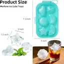 2 x 6-Piece Silicone Ice Cube Mold Set with Lid | Sphere, Sun, Cloud & Star Shapes | Leak-Proof & Dishwasher-Safe | Reusable Fun Ice Trays for Cocktails, Coffee, Kids Drinks (Blue-Green)