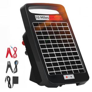 10 Miles Solar Powered Electric Fence Charger – 0.18J Output, 24/7 Day/Night Protection, Portable Fence Energizer for Dogs, Chickens, Garden, Livestock, Rechargeable Solar Panel, Rugged & Waterproof