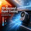 Clip On Air Conditioner for Car, 2026 Portable Car Air Conditioner 360° Rotation 199 Speeds Silent Mini Bladeless Fan with Led Lights Clip On Fan for Cars Work Camping (Black)