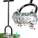 Lawn Core Aerator Tool, Manual Lawn Aerator Tool with Spring-Loaded Automatic Soil Ejection Loosener, Pre-Assembled Stainless Steel Spikes, Dual-Layer Design&Wide Foot Plate for Yard Garden Aeration