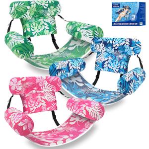 3 Pack Pool Floats Adult, Adjustable Heavy Duty Inflatable Pool Floats Chair, Portable Pool Float Lounger for Adults & Kids, Pool Floaties Noodles for Summer Pool Beach Lake Party Relaxing Fun