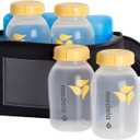 Medela Breast Milk Storage Cooler Bag with Contoured Ice Pack, 4 Bottles and Lids, Convenient Breastmilk Transport