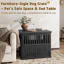 Bifanuo Dog House 30-Inch Dog Crate Furniture, Heavy Duty Dog Crate for Small Dog, Lockable Indoor Outdoor Dog Kennel & End Table, Decorative Plastic Pet Cage (Classic Black, 29.5"D x 21"W x 25.2"H)