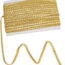 MAYJOYDIY 22 Yards S Shaped Gold Gimp Braid Trim 0.24inch Wide Polyester Lace Trim Ribbon Decorative Woven Braid Trim Fabric Trim for Sewing Bag DIY Crafts Costume Curtain Lampshades