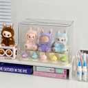 Yesesion Clear Display Cases for Figures Under 8 inches Tall, Large Plastic Collectibles Showcase with 14pcs Cube, Stackable Storage Box with Lid for Model Car, Doll, Toy, Souvenir, Perfume Stand