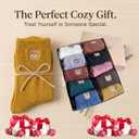 5/10 Pairs Cute Smiling Face Sock Embroidery Ankle Novelty Funny Socks Gifts for Womens Socks (10 pairs Bear sock)