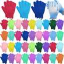 72 Pieces Exfoliating Glove Double Sided Shower Gloves with Hanging Loop Exfoliating Body Scrubber for Men Women Children Beauty Spa Massage Skin Shower Scrubber Bathing, 18 Colors