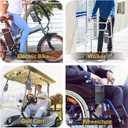 GEARV 2Pack Cup Holder for Bike, Scooter and Wheelchair, Water Bottle Holder for UTV/ATV, Walker, Golf Cart and Beach, Universal Drink Holder Accessories with Net Pocket and Cord Lock (Gray)