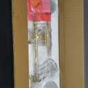 Durent Lighting Gold Vanity Light, 3 Lights Gold Bathroom Light Fixture with Seeded Glass, 22 1/2” L