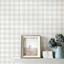 Plaid Wallpaper Neutral Wallpaper 78.7"17.3" Checkered Wall Paper Peel and Stick Modern Beige Contact Paper for Cabinets Vinyl Renter Friendly Waterproof Self-Adhesive Bathroom Kitchen Bedroom