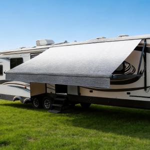 NAIMORUI RV Awning Fabric Replacement, 19.5oz Heavy Duty Vinyl Camper Awning Replacement, Waterproof Outdoor Canopy for RV, Easy Install Universal Awning for Camper Trailer, 20FT (Fabric 19'2")