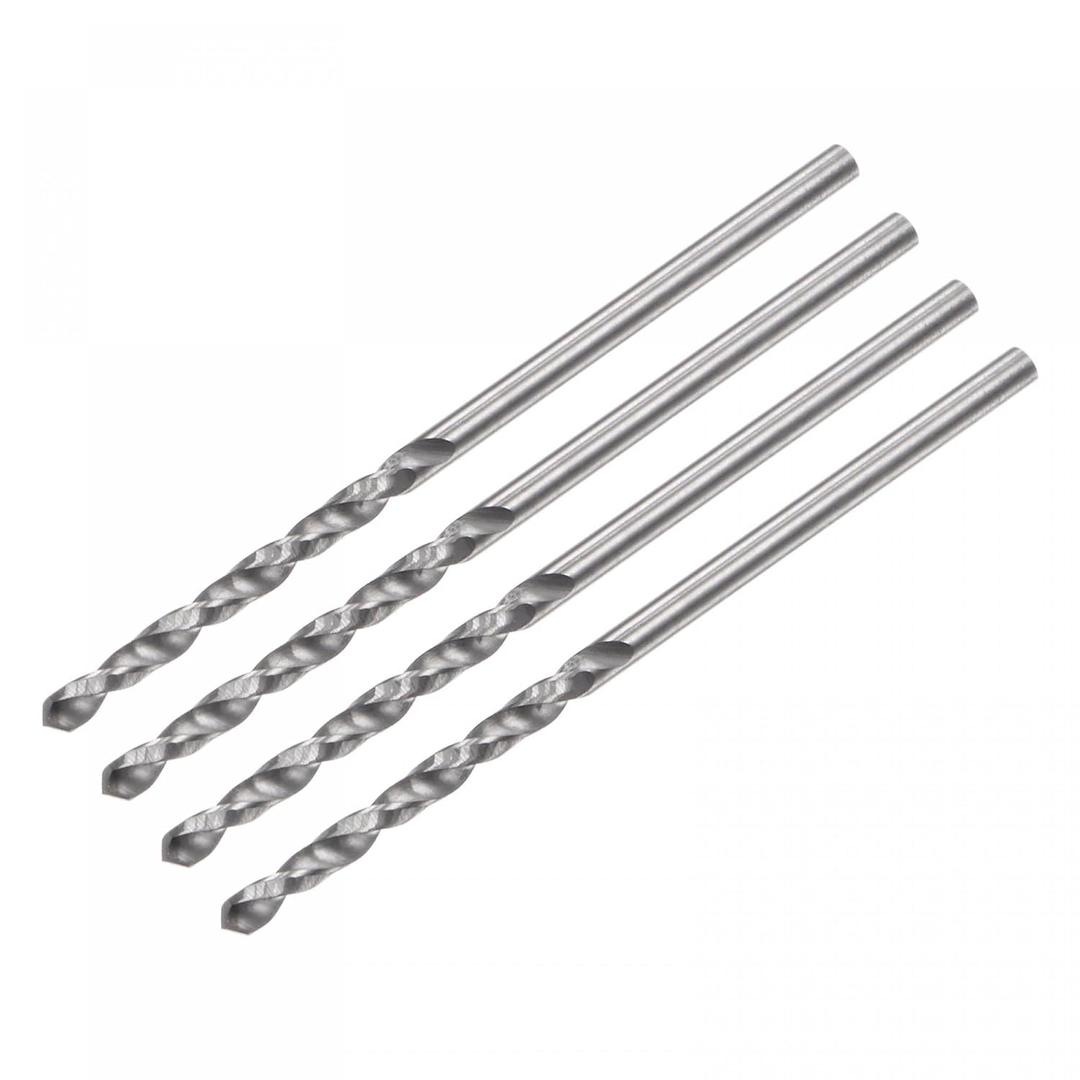 uxcell Solid Carbide Drill Bits, 1.6mm C2/K20 Tungsten Carbide Jobber Drill Bits Straight Shank Drilling Tool for Stainless Steel Aluminum Iron Metal Plastic 4pcs