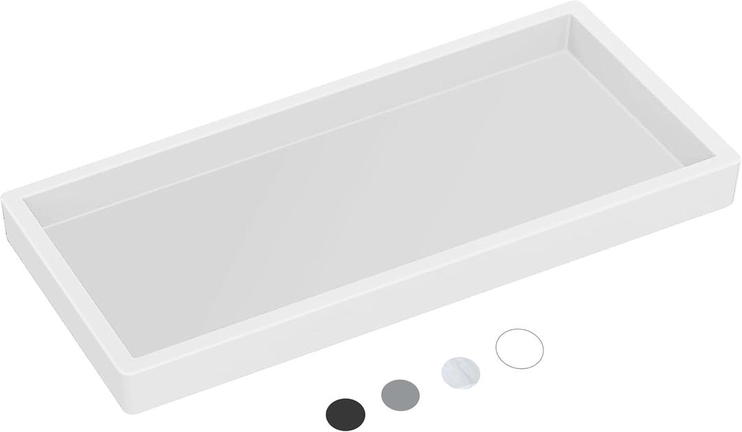 Silicone Countertop Tray  Large 11.8 Bathroom Vanity Organizer for Soap Dispenser, Lotion Bottles, Perfume, Candles, Keys  Shatterproof Sink Tray