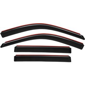 Lightronic Extra Durable Clip-on in-Channel Auto Vent Window Visor, Fits 2001-2007 Toyota Highlander, UV Protection Rain Guard, Original Wind Deflector, No-Drilling Easy Install, Dark Smoke, 4-Pcs