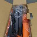 Ivandar Broom and Dustpan Set for Home, Broom and Dustpan Combo for Office, Long Handle Broom with Upright Standing Dust pan, Indoor & Outdoor Sweeping (Gray & Orange)