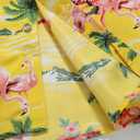 SSLR Pack Hawaiian Shirt for Men Flamingo Short Sleeve Casual Button Down Shirts Summer Beach Shirt (Yellow, L)
