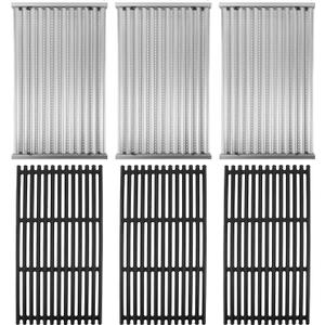 17" x 9 1/2" Cooking Grates & Grill Emitter Plate Replacement Kit for Charbroil TRU-Infrared 463257520 463255721 463242715 463242716 463276016 466242715 463255020 466242816, G533-0009-W1 G533-2200-W1